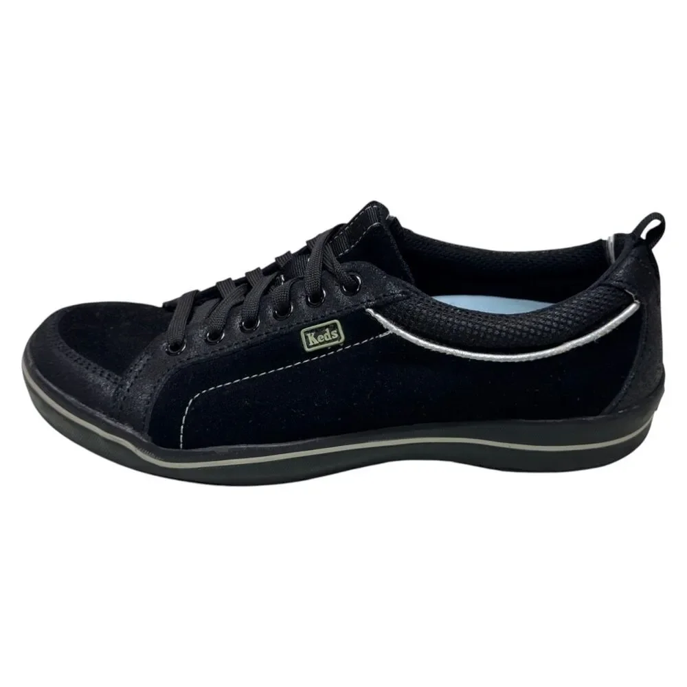 Keds Champion WH2774M Womens 7.5 Black Canvas Lace Up Low Top Sneakers Shoes